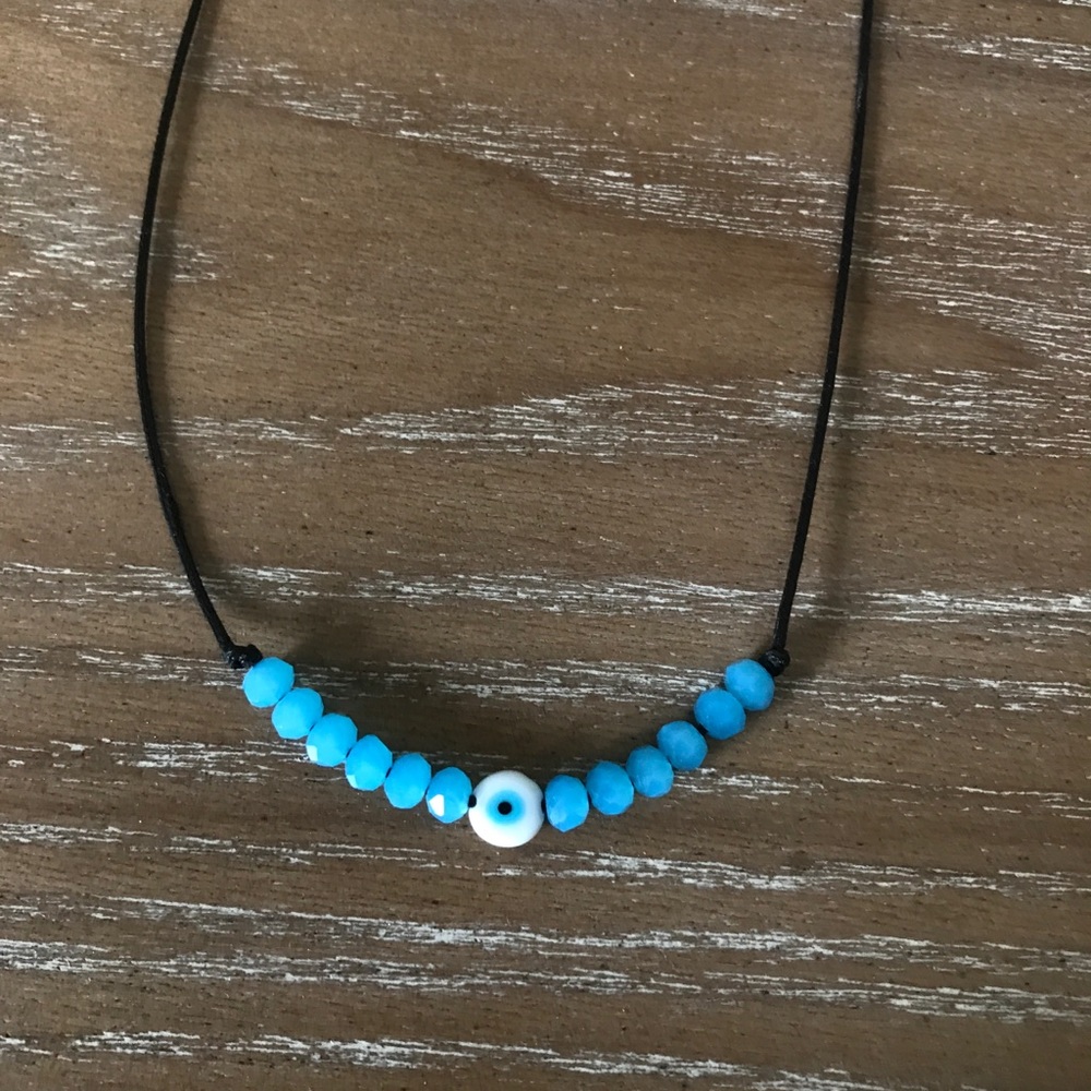 Blue beaded necklace